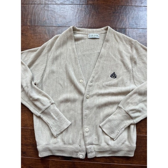 Vintage Izod Button Front Cardigan Sweater Mens Size M Made In USA SOLD AS IS - Picture 1 of 10
